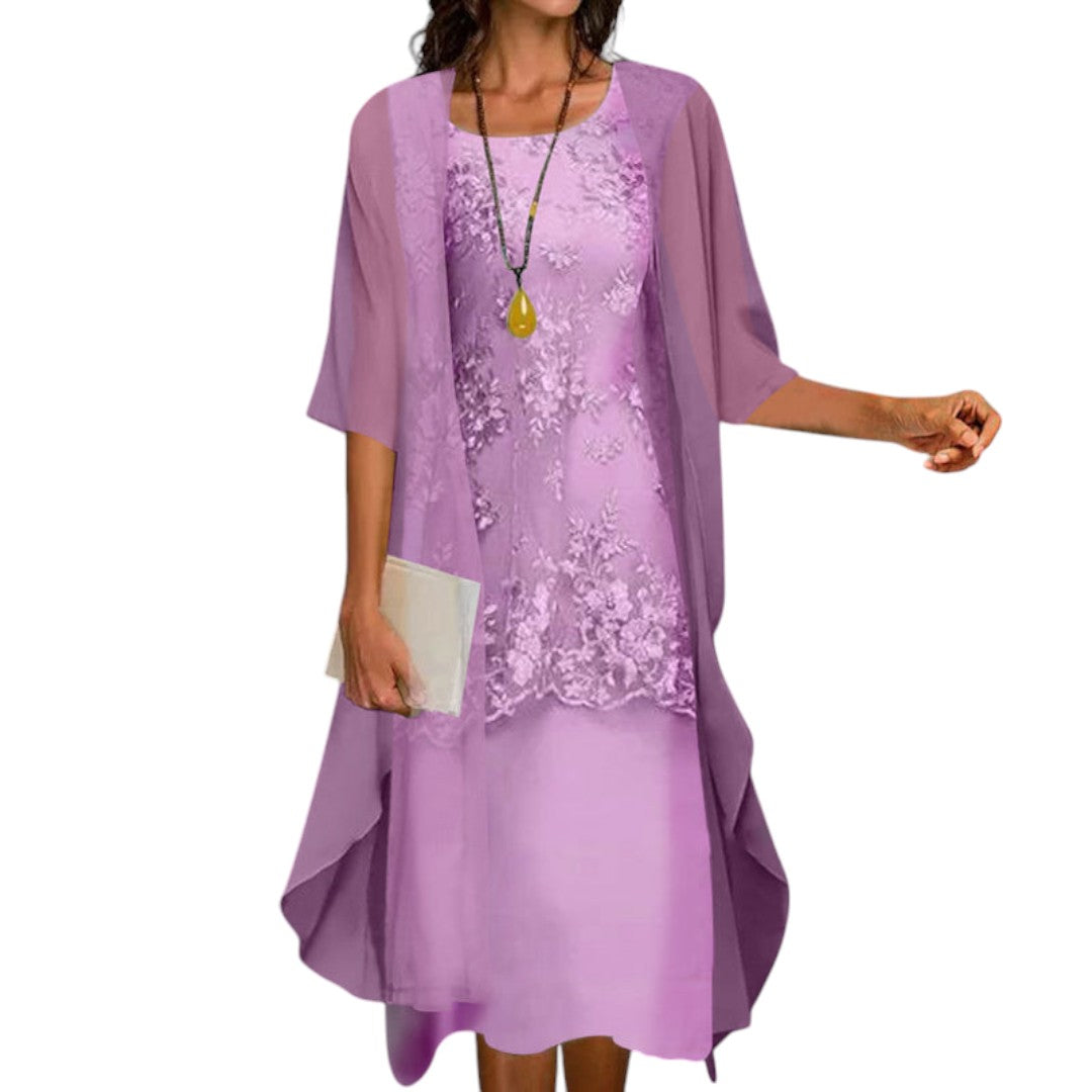 Grace | Elegant Chiffon Dress In Two Parts For Women