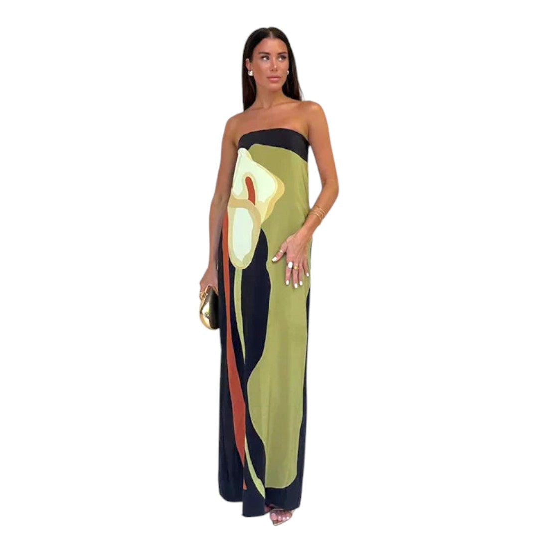 Grace | Satin Silk Strapless Dress For Women